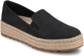 Journee Collection Catalina Espadrille Sneaker in Black Nubuck at Nordstrom Rack, Size 12