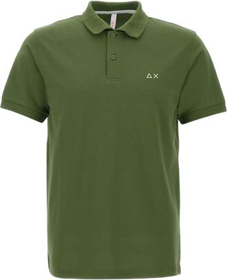 Sun 68 embroidered-logo polo shirt - men - Elastane/Cotton - M - Green