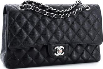 Chanel Classic Double Flap Bag Quilted Caviar Medium shoulder bag - Zwart
