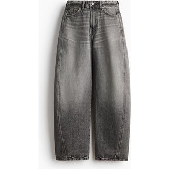 H&M Baggy High Jeans in Denim Grey at Nordstrom, Size 16