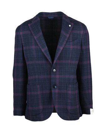 L.B.M. 1911 Rounded Button-Closure Casual Jacket in Rich Purple