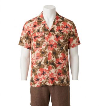 Faherty Reserve Basque Short Sleeve Camp Shirt In Wildwood Poppy