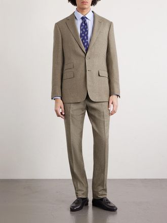 Ralph Lauren Purple Label Checked Silk, Wool and Cashmere-Blend Blazer