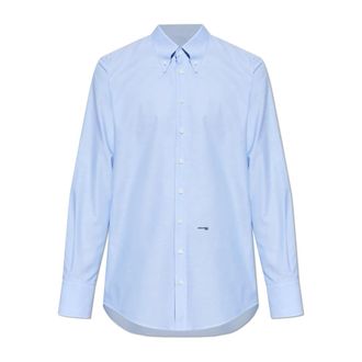 Dsquared2 Classic Shirt - Heren - Zakelijke Overhemden - Blauw - 2XL - Katoen - Overhemden