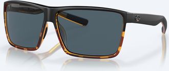 Costa Unisex Rincon Polarized Sunglasses In Matte Black/shiny Tortoise Frame Gray 580P
