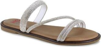 National Comfort Aranda Crystal Embellished Sandal in Silver Suede at Nordstrom, Size 11Us