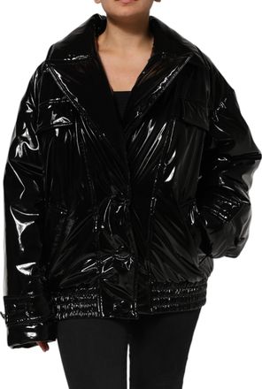 Dolce & Gabbana Womens Polyester Black Quilted Puffer Coat Jacket Polyurethane Clothing