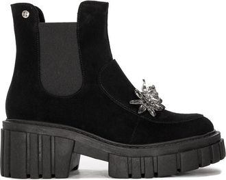 Maciejka Womens Platform Lined Ankle Boots Black Suede, SC BLACK, 4 UK