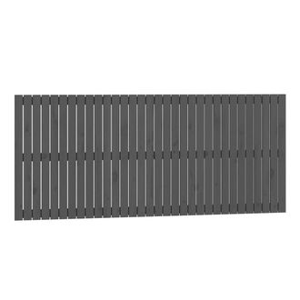 vidaXL Cabecero De Cama De Pared Madera Maciza Pino Gris 204x3x90 Cm Vidaxl
