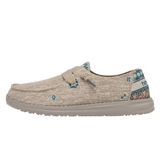 Hey Dude Womens Wendy Flora Sneaker In Sunflower Beige