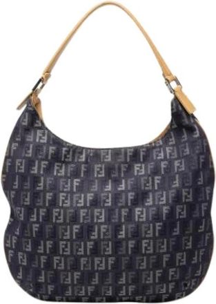 Fendi Pre-owned Denim Schoudertas - Dames - Vintage Schoudertas - Blauw - ONE Size - Denim - Vintage