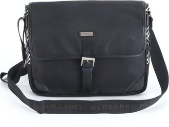 Burberry Black Leather Nylon Shoulder Bag (Pre-Owned)