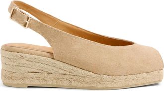 Castaner Dosalia/3/002 5 cm sleehakken - Dames - Sleehakken - Beige - 39 EU - Katoen - Schoenen