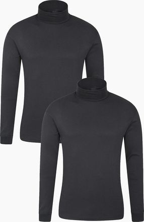 Mountain Warehouse Mens Mountain Warehouse Mens Meribel Thermal Top (Pack of 2) - Black - Size: 36