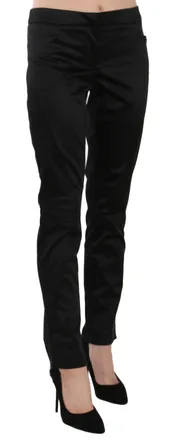 Exte Black Mid Waist Skinny Dress Formal Trousers Womens Pants