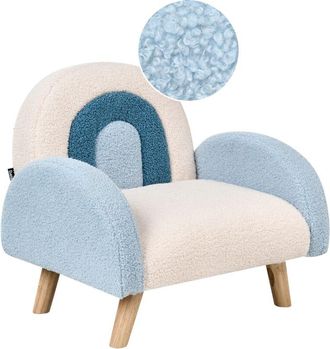 Beliani Beliani - Sill&oacute;n Infantil Arco&iacute;ris Silla Tapizada Para Ni&ntilde;os Patas De Madera Azul Claro Ombo