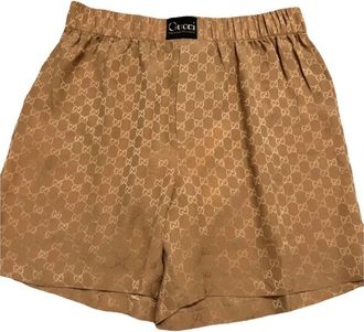 Gucci GG Print Silk Shorts Size M