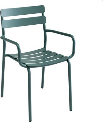 Oviala Silla de jard&iacute;n de aluminio verde oscuro