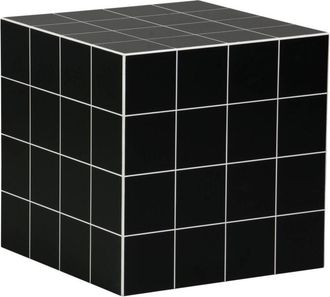 Sweeek Cubic coffee table, side table with cement tile effect, Black, 40x40x40 cm - Kubeeek