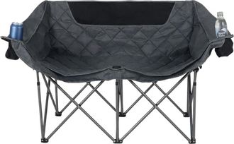 Relaxdays Silla Doble De Camping Relaxdays, 2 Personas, Plegable, Portavasos, Bolsa De Transporte, Hbt: 84 X 146 X 54 Cm, Gris