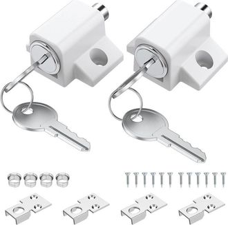 OEM Cerradura Para Puerta Corrediza De Patio, Blanca, Cerraduras Para Puertas Corredizas, Bloquea Ventanas O Puertas Corredizas De Patio Con Llaves, Mayor
