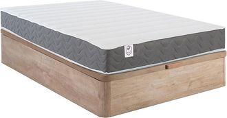 Vente-Unique Cama 160 x 200 cm - Somier con arc&oacute;n natural claro + colch&oacute;n de espuma HD - HEAVEN de YSM&Eacute;E