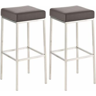 Clp Clp - Set De 2 Taburetes Montreal Altura 80 Cm Acero Inoxidable Marr&oacute;n