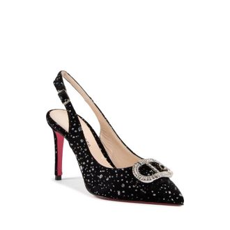 Dee Ocleppo Womens Guggenheim Slinky Logo Pointed-Toe Slingback - Multicolour Leather - Size UK 6