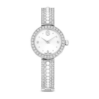 Swarovski Matrix Pearl Bangle Horloge - Dames - Horloges - Grijs - ONE Size - Accessoires