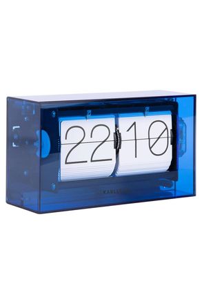Present Time Karlsson Table Clock Acrylic Boxed Flip - Dark Blue