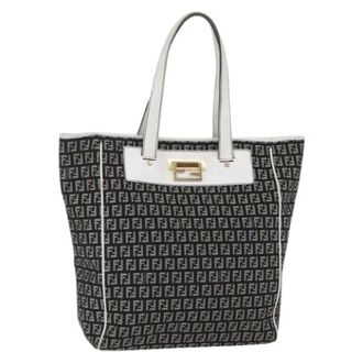Fendi Pre-owned Tote Bags, female, Black, Size: ONE SIZE Pre-owned Canvas Tote Bag