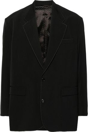 Acne Studios contrast-stitching blazer - men - Acetate/Wool/Viscose/Recycled Polyester - 48 - Black
