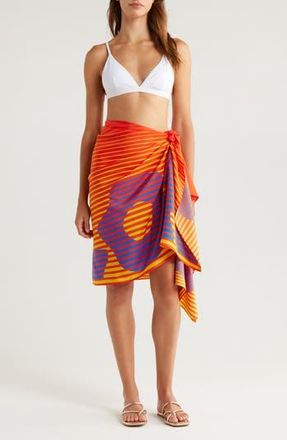 Lack of Color Color Print Long Scarf in Silk Red at Nordstrom Rack