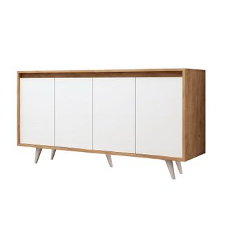 Hanah Home Aparador De Madera shans - 140 X 40 X 86 Cm - Blanco