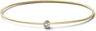 Shihara 18kt yellow gold One Stone Hoop diamond bracelet - women - Yellow Gold - One Size