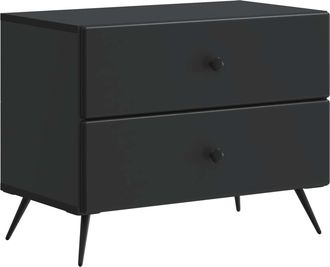 vidaXL Armario De Noche Negro 62 X 34,5 X 47,5 Cm Madera De Ingenier&iacute;a Vidaxl