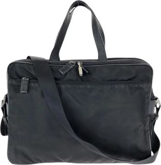 Prada Pre-owned Tessuto Saffiano 2way Briefcase - Heren - Vintage Schoudertas - Zwart - ONE Size - Leer - Vintage