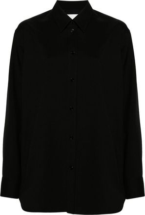 Jil Sander long-sleeve wool shirt - men - Cotton/Wool - 42 - Black