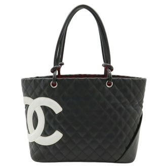 Chanel Black Pink White Cambon Ligne Shoulder Bag Tote Bag (Pre-Owned)