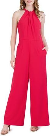 Julia Jordan Halter Neck Wide Leg Jumpsuit in Dragon Fruit at Nordstrom Rack, Size 10