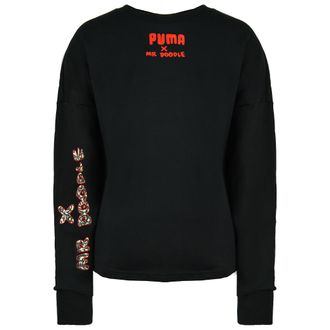 Puma x Mr Doodle Lange Mouw Crew Neck Zwart Heren Grafisch Sweatshirt 598687 01