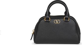 Valentino Garavani VLogo Signature Mini Dome Tas - Dames - Handtassen - Zwart - ONE Size - Leer - Tassen