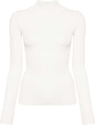 Courr&egrave;ges Reedition Second Skin mesh top - women - Elastane/Polyester - S - White