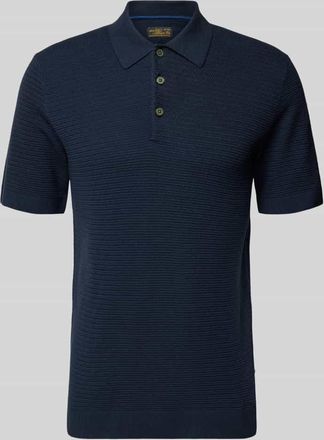 Jack & Jones Regular Fit Poloshirt mit Strukturmuster Modell Riley in Marine, Gr&ouml;&szlig;e XXL