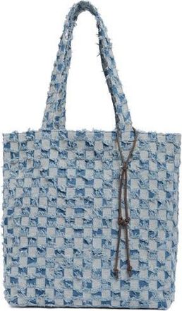 Lucky Brand Pira Canvas Book Tote Bag in Denim Check at Nordstrom Rack