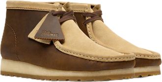 Clarks Wallabee RB Combi Leather Mens Beeswax Brown Boots - UK 8