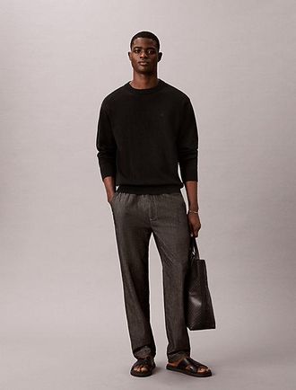 Calvin Klein Cotton Chambray Drawstring Trousers