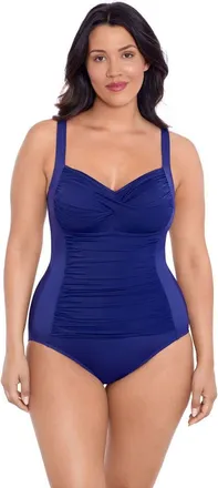 Trimshaper Averi Sweetheart Neckline One-Piece Control Swimsuit in Ink at Nordstrom, Size 10