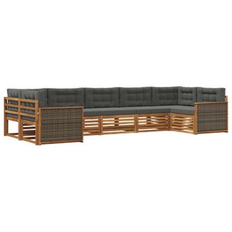 vidaXL Conjunto De Sof&aacute;s De Exterior 7 Uds. Natural Y Antracita Vidaxl
