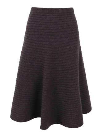 Christian Wijnants 3D Ribbed Wool A-Line Skirt